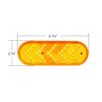 35 LED 6" Reflector Oval Sequential Turn Signal Light - Amber LEDs (Amber Lens)