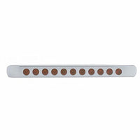11 LED 17" Turn Signal Light Bar With Bezel - Amber or Red LEDs (Amber, Red or Clear Lens)