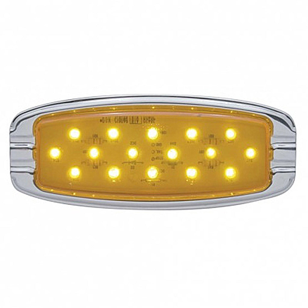 16 LED Retro Clearance/Marker Light - Flush Mount - Amber LEDs (Amber Lens)