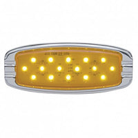 16 LED Retro Clearance/Marker Light - Flush Mount - Amber LEDs (Amber Lens)