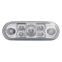 7 LED 6" Oval Reflector Stop, Turn & Tail Light - Red LEDs (Red or Clear Lens)