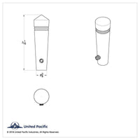 United Pacific - Short Peterbilt Toggle Switch Extension - Pointed