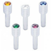 Chrome Door Lock Knob With 7/16" - Amber, Blue, Clear, Green or Purple Crystal (2pc/set)