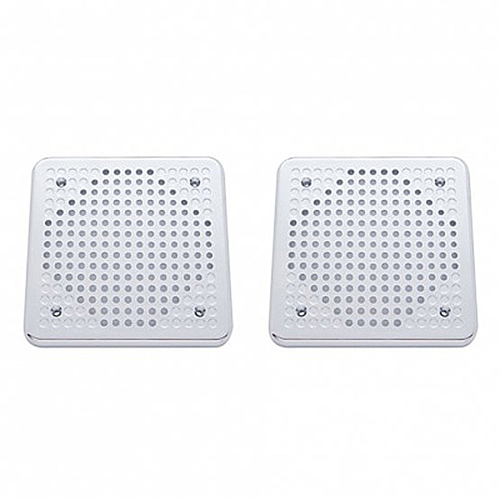 Chrome 5-5/8" Square Speaker Cover For Various Kenworth Models (Pair)