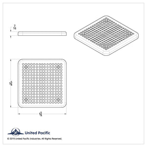 Chrome 5-5/8" Square Speaker Cover For Various Kenworth Models (Pair)