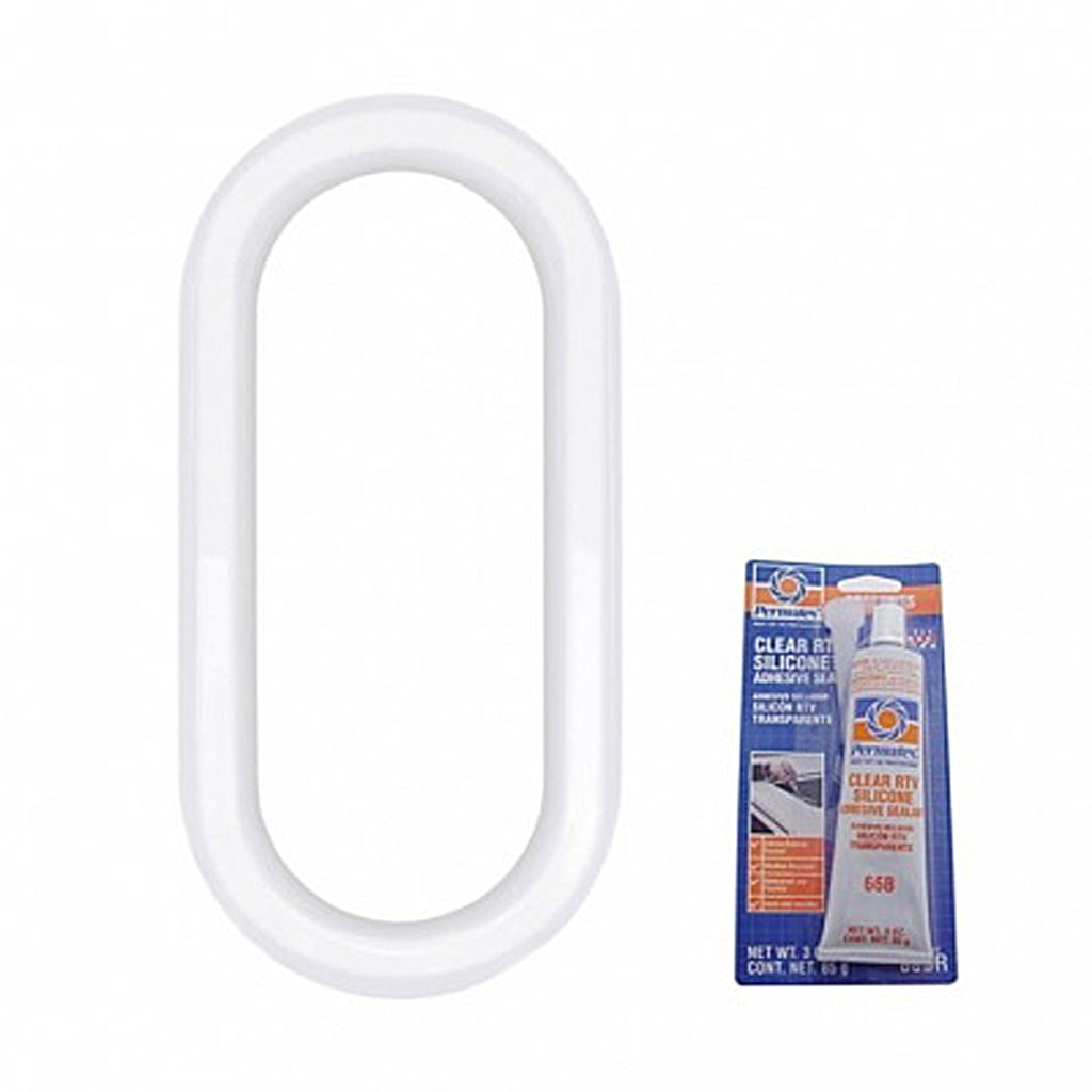 Chrome Exterior Oval Window Cover For Peterbilt - Includes Adhesive