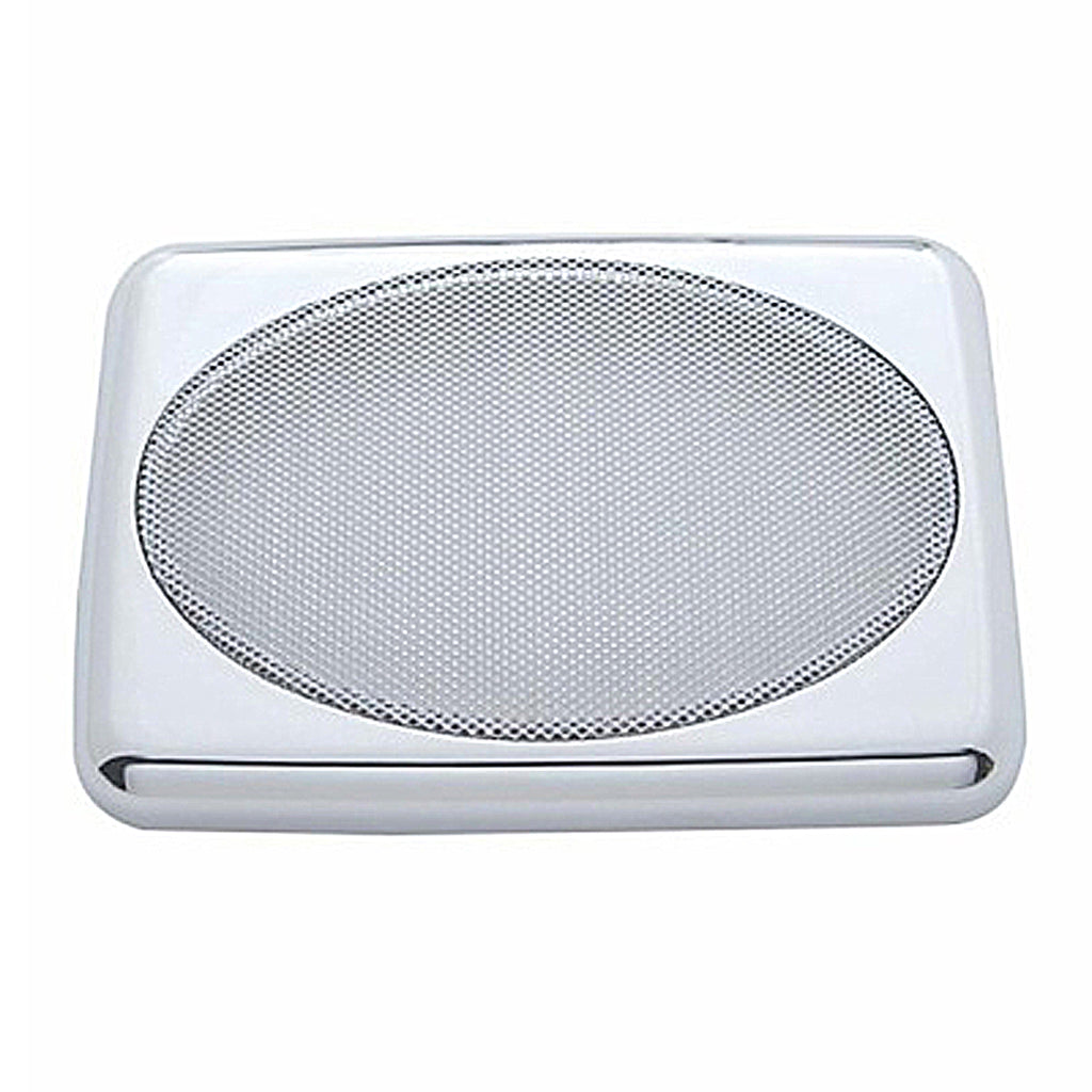 Chrome 7" X 4-7/8" Speaker Cover For Various Peterbilt Models, Snap-On (Card of 2)
