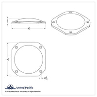 Chrome 4-1/2" Square Speaker Cover For International 9900 (1999-2017), 9400/9300/9200 (1997-2010)