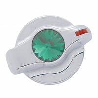 United Pacific - Chrome Plastic A/C Control Knob with Crystal (Amber, Blue, Green, Purple, Red or Indented-No Crystal)