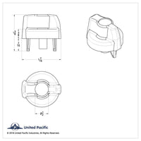Chrome Plastic A/C Control Knob For Peterbilt (Indented, Amber, Blue, Clear, Green or Purple Crystal)