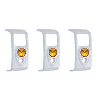 Rocker Switch Cover With Amber Crystal For 2006+ Kenworth (Card Of 3)