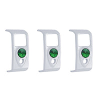 Rocker Switch Cover With Amber Crystal For 2006+ Kenworth (Card Of 3)