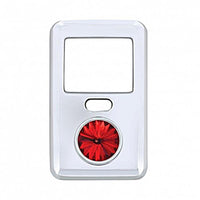 Rocker Switch Cover With Crystal For 1998-2018 Volvo VNL (Amber, Blue, Clear, Green, Purple or Red Crystal)