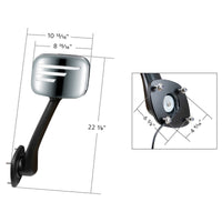 Chrome Hood Mirror Assembly With Sequential LED Turn Signal For 2008-2017 Freightliner Cascadia