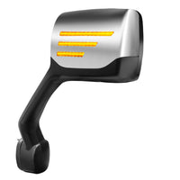 Chrome Hood Mirror Assembly W/ Sequential LED Turn Signal For 2013-2021 Kenworth T680 & Peterbilt 579 (Driver or Passenger Side)