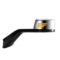 Chrome Hood Mirror Assembly With Sequential LED Turn Signal For 2018-2024 Volvo VNL - Driver or Passenger Side