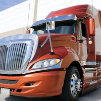 Stainless Steel Hood Mirror Assembly With Sequential LED Turn Signal For 2008-2017 International Prostar (Driver or Passenger Side)