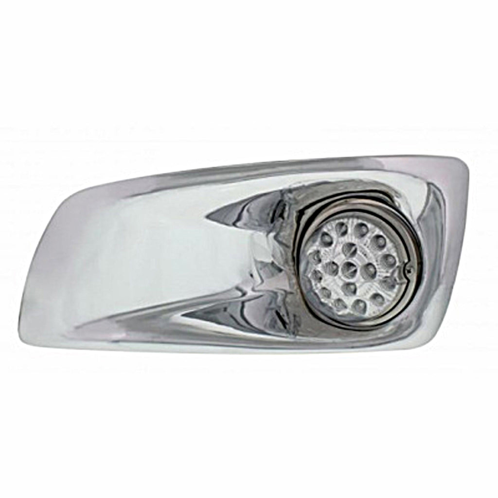 Fog Light Cover With 17 LED Clear Style Reflector Light For 2007-17 KW T660 - Amber LEDs (Clear Lens) Driver or Passenger Side