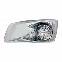 Fog Light Cover With Amber LED Hi/Lo Clear Style Reflector Light & Visor For 2007-17 KW T660 - Clear Lens (Driver or Passenger Side)