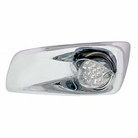 Fog Light Cover With 19 LED Reflector Light & Visor For 2007-17 KW T660 - Amber LEDs (Clear Lens) Driver or Passenger Side