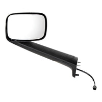 Black Hood Mirror With Heated Lens For 2018-2025 Freightliner Cascadia (Driver or Passenger Side)