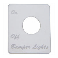 United Pacific - Stainless Steel Switch Name Plate For Peterbilt - Bumper Light