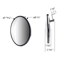 United Pacific - 8-1/2" Chrome 320R Convex Mirror - Centered or Offset Mounting Stud