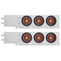 2-1/2" Bolt Pattern SS Spring Loaded Bar With 6X 4" 13 LED Abyss Lights - Red LEDs (Red or Clear Lens)