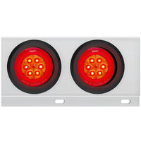 2-1/2" Bolt Pattern SS Spring Loaded Bar With 6 X 4" 16 LED Turbine Lights with Visor or Grommet