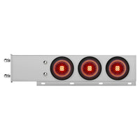 3-3/4" Bolt Pattern Chrome Spring Loaded Bar w 6 X 4" 13 Red LED Abyss Lights & Visors