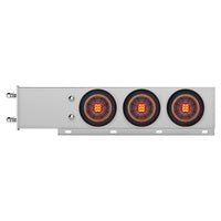 3-3/4" Bolt Pattern Chrome Spring Loaded Bar w 6 X 4" 13 Red LED Abyss Lights & Visors