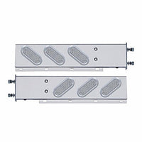 3-3/4" Bolt Pattern SS Spring Loaded Bar w 6" Oval 19 LED Lights & Bezel - Red LEDs (Red or Clear Lens)