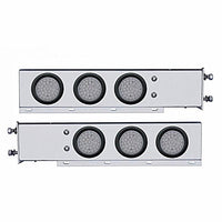 3-3/4" Bolt Pattern Chrome Spring Loaded Bar w 6 X 36 Red LED 4" Lights - Red LEDs (Red or Clear Lens)