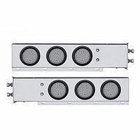 2-1/2" Bolt Pattern Chrome Spring Loaded Bar w 6 X 36 LED 4" Lights - Red LEDs (Red or Clear Lens)