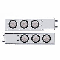 2-1/2" Bolt Pattern SS Spring Loaded Bar w 6 X 4" 10 LED Lights - Red LEDs (Red or Clear Lens)