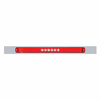Chrome Top Mud Flap Plate w 28 LED 17" GloLight Bar With or Without Bezel - Red LEDs (Red or Clear Lens)