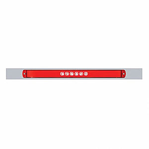 Chrome Top Mud Flap Plate w 28 LED 17" GloLight Bar With or Without Bezel - Red LEDs (Red or Clear Lens)