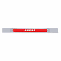 Chrome Top Mud Flap Plate w 28 LED 17" GloLight Bar With or Without Bezel - Red LEDs (Red or Clear Lens)