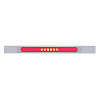Chrome Top Mud Flap Plate w 28 LED 17" GloLight Bar With or Without Bezel - Red LEDs (Red or Clear Lens)