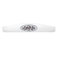 United Pacific - 4" X 24" Chrome Bottom Mud Flap Weight With Oval Chrome Skull Emblem