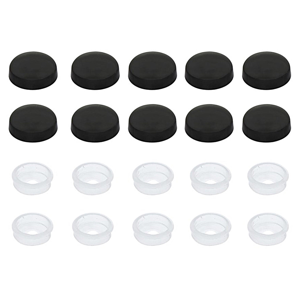 United Pacific - Black Plastic Snap-On Caps For #6 And #8 Screw (10-Pack)