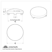 Chrome Plastic Covers For 3/4" Round Vinyl Button For Most Freightliner & International (Card of 10)