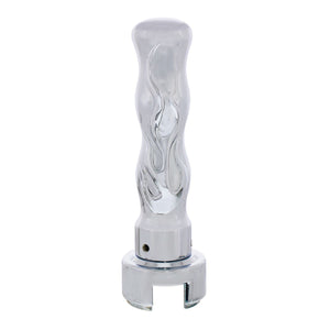Thread-On Flame Gearshift Knob With Adapter For Eaton Fuller 13/15/18 Speed - Chrome