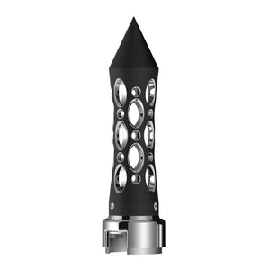 Thread-On Daytona Style Spike Gearshift Knob With 13/15/18 Speed Adapter - Black/Vertical