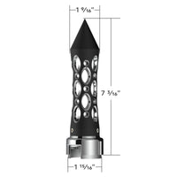 Thread-On Daytona Style Spike Gearshift Knob With 13/15/18 Speed Adapter - Black/Vertical