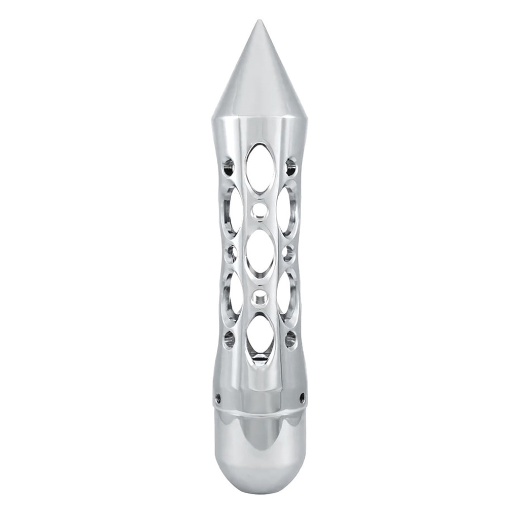 Daytona Style Spike Gearshift Knob With 5/16"-24 Adapter For Passenger Vehicle & Truck (Chrome)
