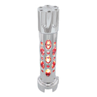 Austin Style Gun Cylinder Gearshift Knob With LED 13/15/18 Speed Adapter (Chrome) - Amber, Red, Blue or White