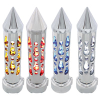 Brooklyn Style Spike Gearshift Knob With LED 9/10 Speed Adapter (Chrome) - Amber, Red, Blue or White