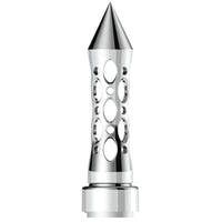 M30X3.5 Thread-On Daytona Style Spike Gearshift Knob With 9/10 Speed Adapter (Chrome) - Vertical