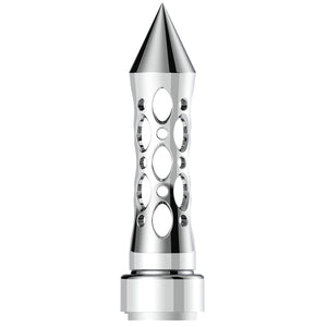 M30X3.5 Thread-On Daytona Style Spike Gearshift Knob With 9/10 Speed Adapter (Chrome) - Vertical